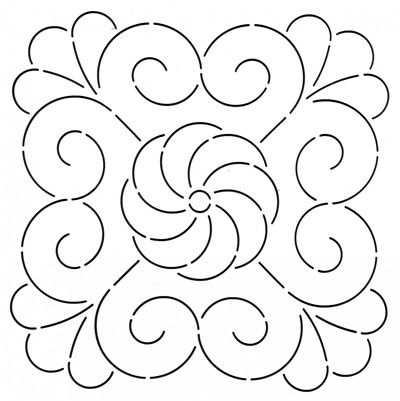 Quilt Stencil 9 3/4" Whirl Square Quilt Stencil 9 3/4" Whirl Square