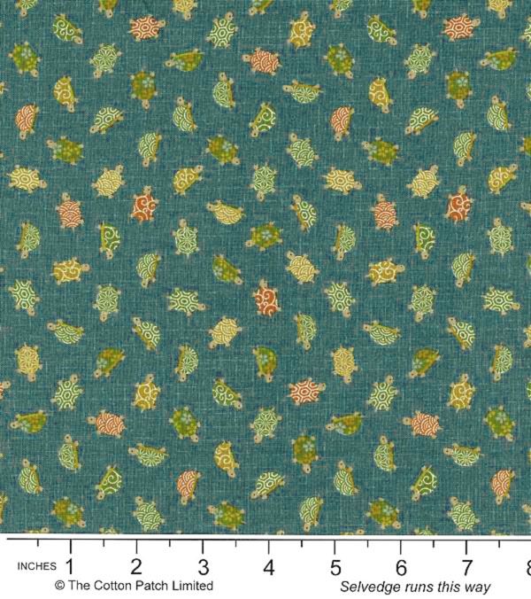 Sevenberry Favourites fabric: Turtles, Blue