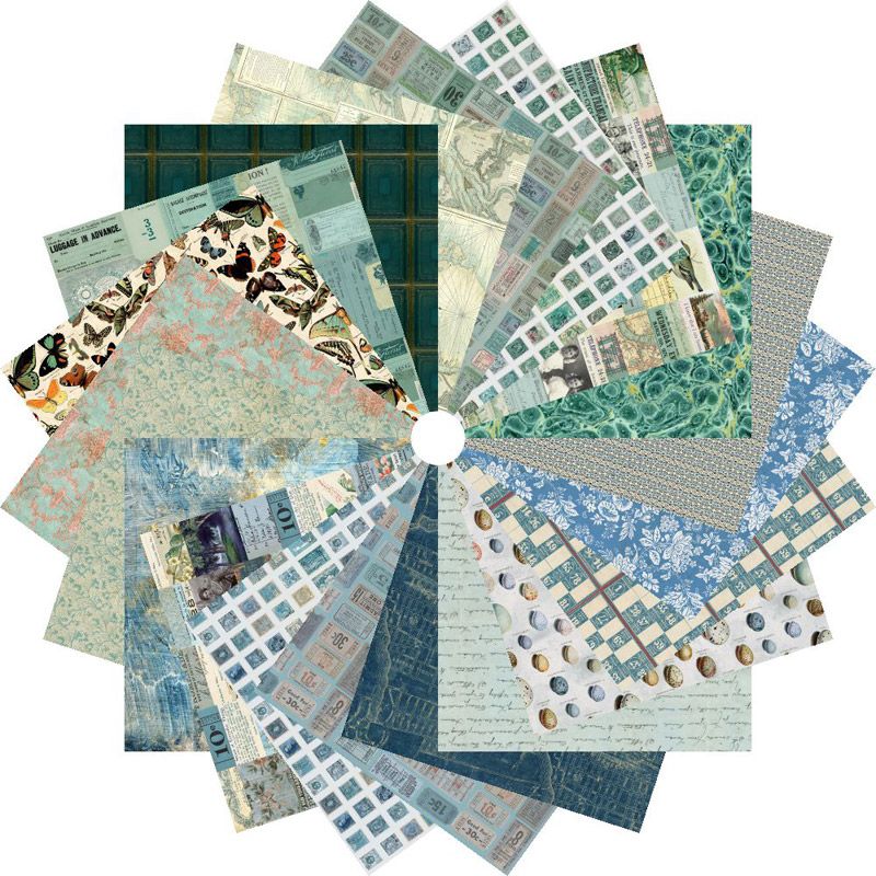 Tim Holtz Eclectic Elements Palette Teal + Blue 10" Patchwork Palette Tim Holtz Eclectic Elements Palette Teal + Blue 10" Patchwork Palette