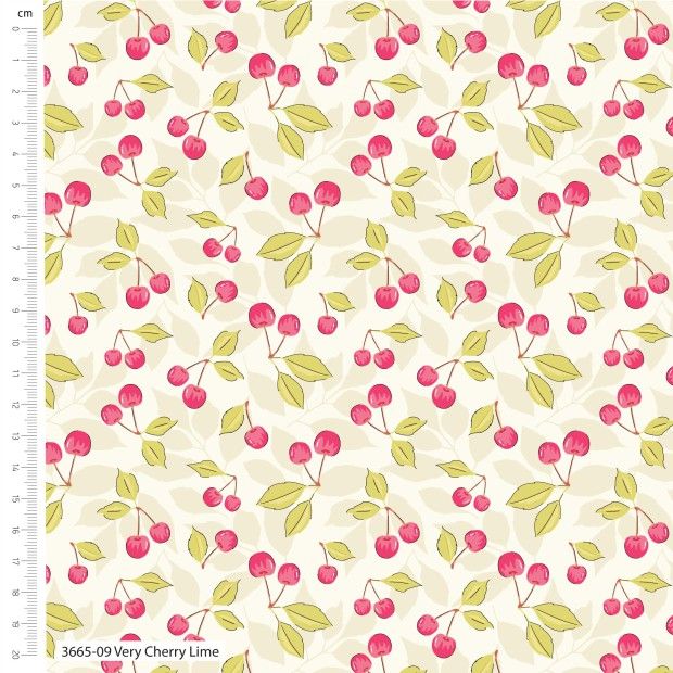 Sweet Blooms fabric: Very Cherry, Lime