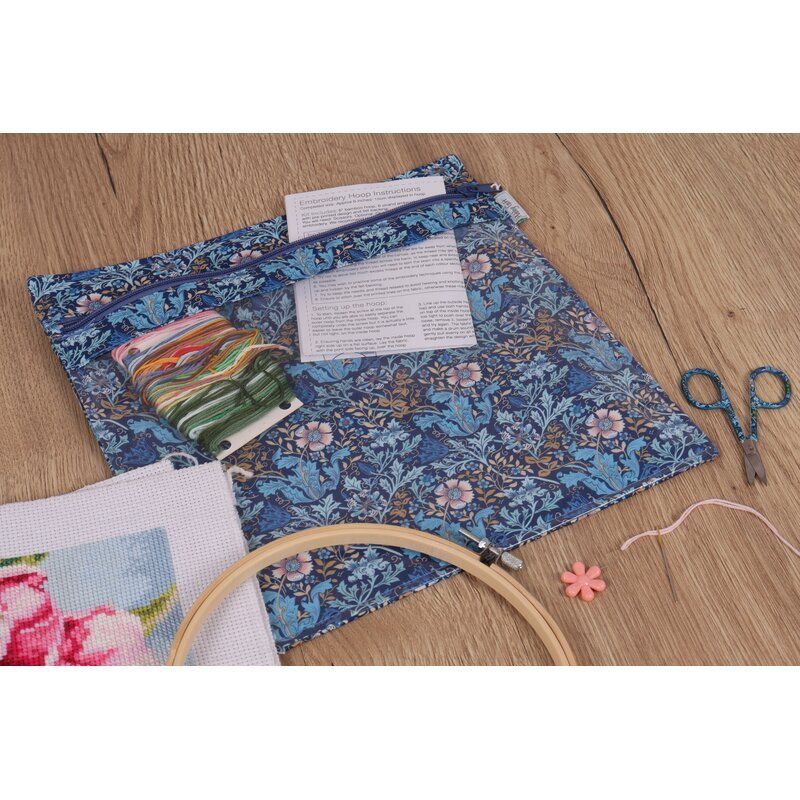 Project Pouch, Arts & Crafts Woodblock Design Project Pouch, Arts & Crafts Woodblock Design