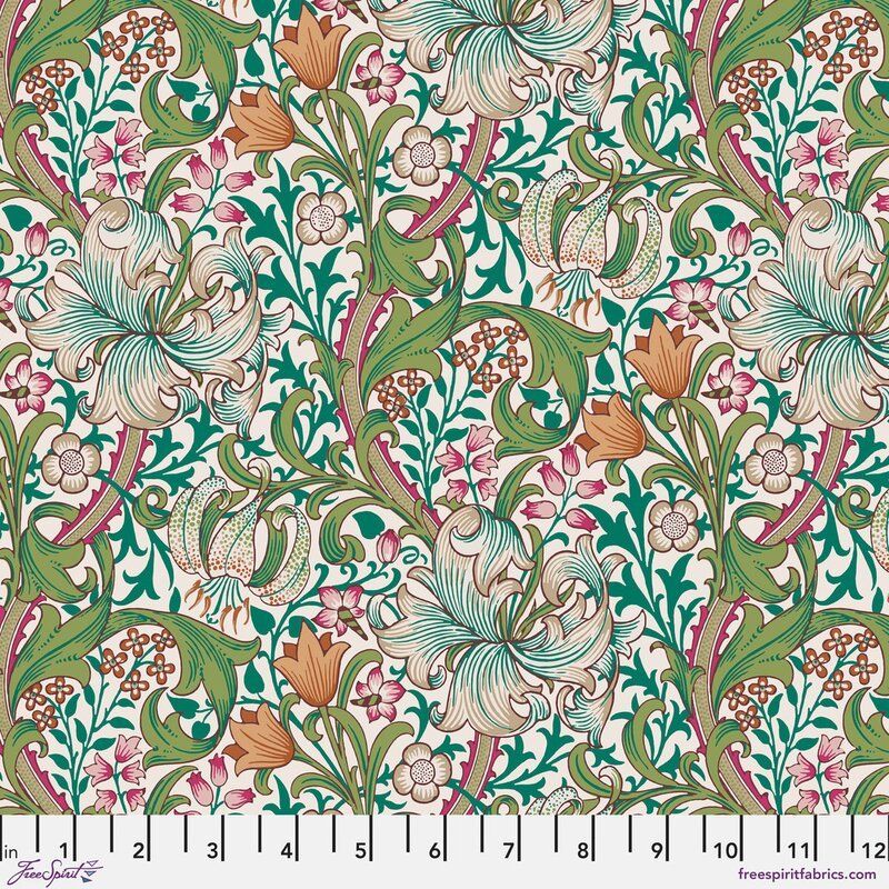 Bedford Park fabric: Golden Lily, Fuchsia
