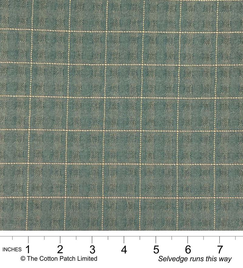 Tochio Yarn-Dyed fabric: Stitched Grid, Dark Sky