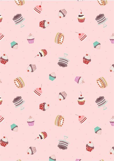 Spring Treats Fabric: Cakes on Pink