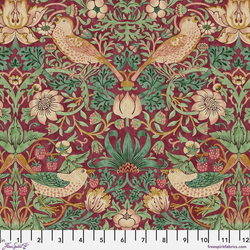 Lodden fabric: Strawberry Thief, Dawn Rose