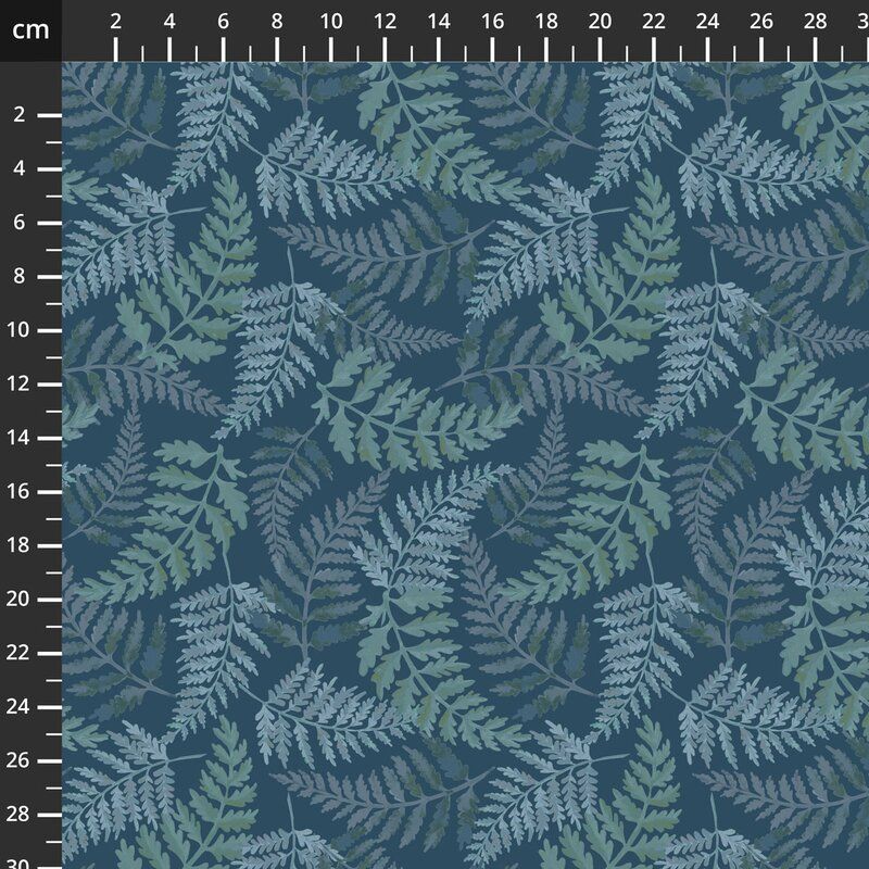 Botanicals fabrics: Flower Shop, Fernery Indigo