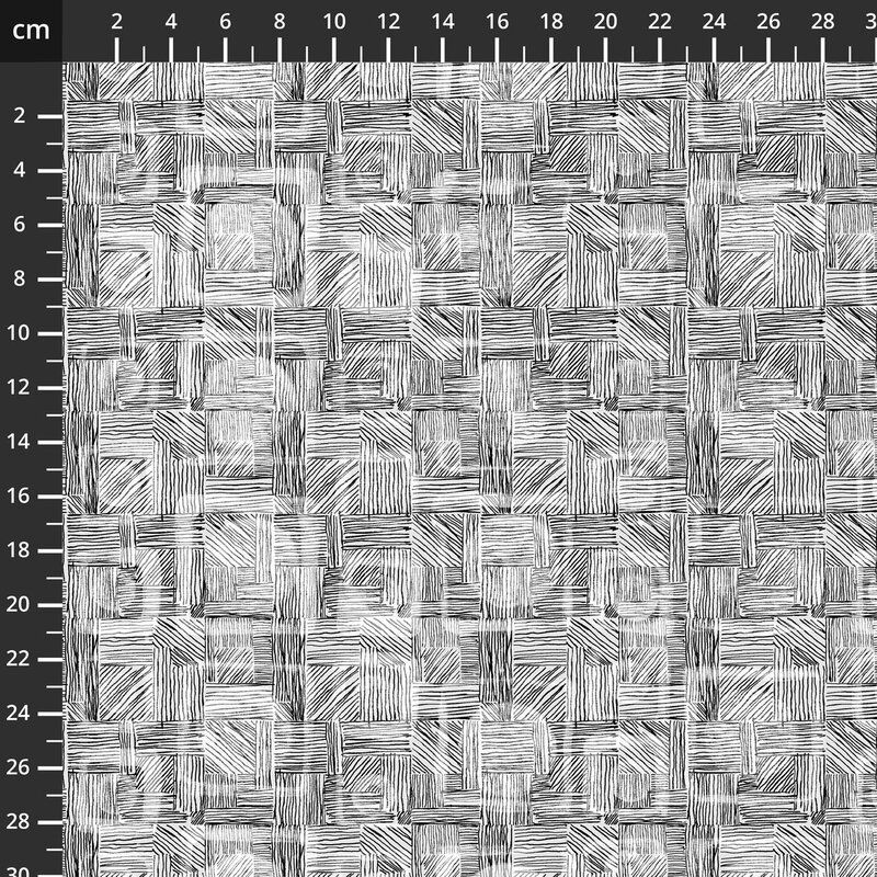 Monochrome fabric: Black and White Musical, Prima, White