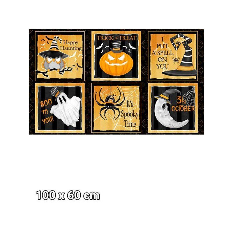 Halloween Fabric, Happy Haunting Panel 60cm