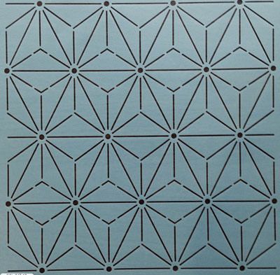 Sashiko Stencil Template  12" Hemp Leaf