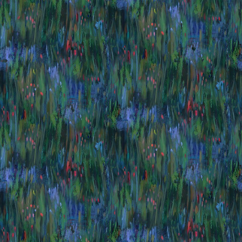 Lotus fabric: Long Brushtrokes, Dark Green