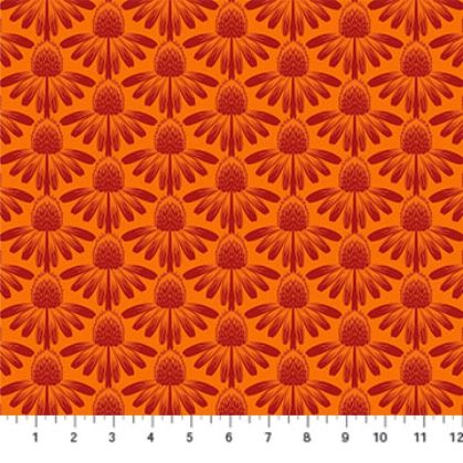 Indelible fabric: Echinacea, Cheery Orange