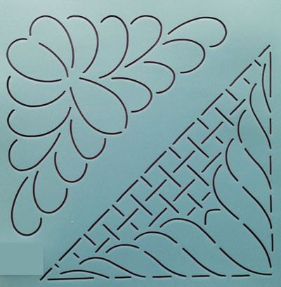 Quilt Stencil  8" Feather Corner