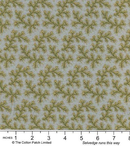 Country Soiree fabric: Lichen Vine, Cement