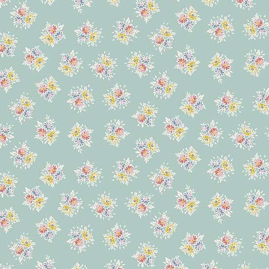 Petite Fleur Fabric: Posy, Teal