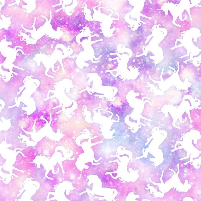 Unicorn Sparkle Magic fabric, Unicorns on Pink
