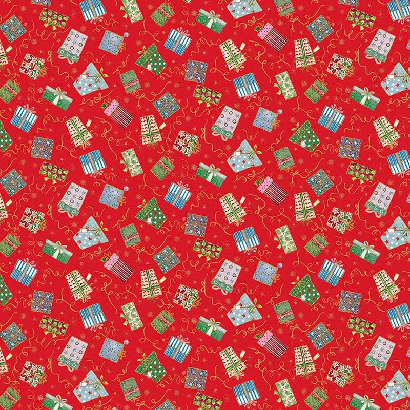 Jolly St Nick Fabric Gifts, Red