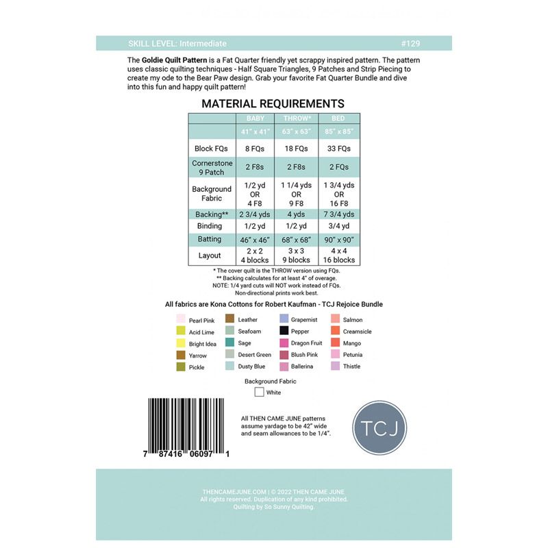 Goldie Quilt Pattern