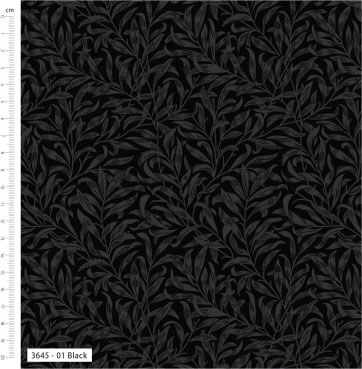 William Morris Willow Bough Fabric: Black