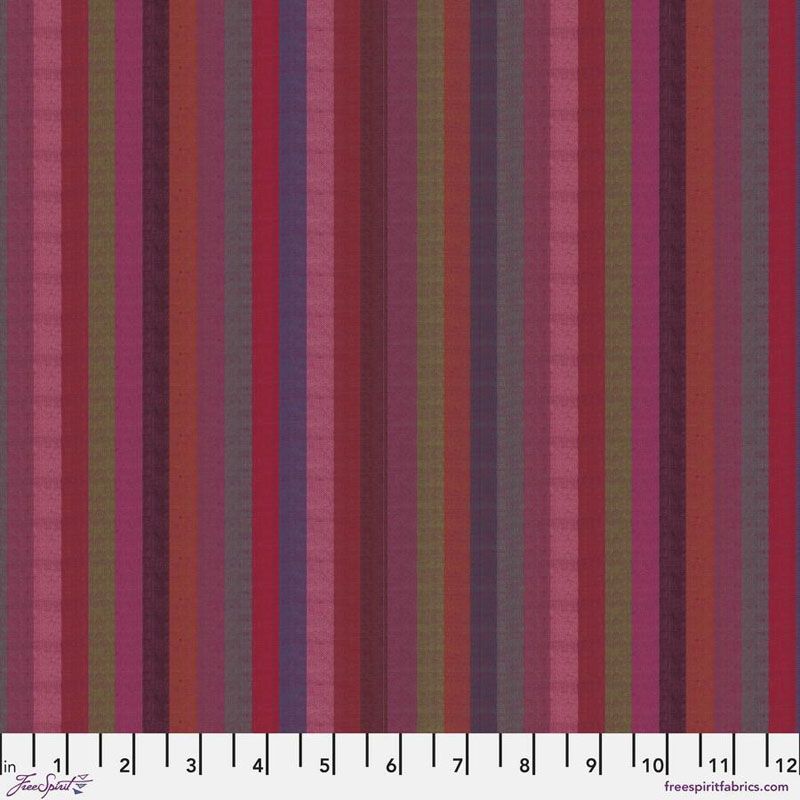 Kaffe Fassett Fabric: Narrow Woven Stripe, Wine