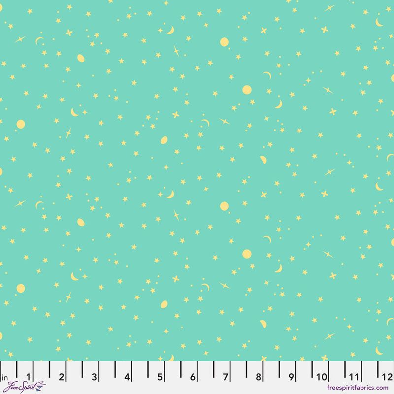 Tula Pink True Colours Fabric: Space Sprinkles, Seaglass