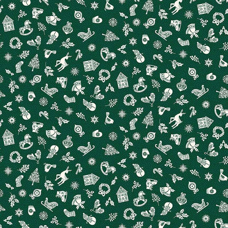 Scandi fabric: Charms, Green