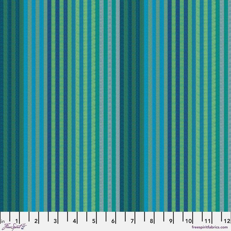 Kaffe Fassett Fabric: Caterpillar Woven Stripe, Aqua