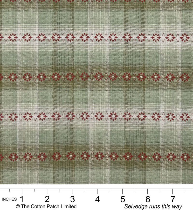 Tochio Yarn-Dyed fabric: Flowerline, Olive