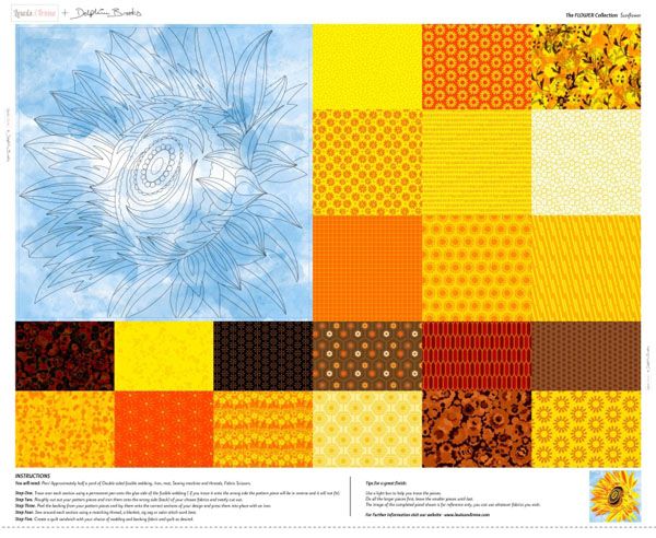 The Flower Collection Sunflower Natural 36" panel