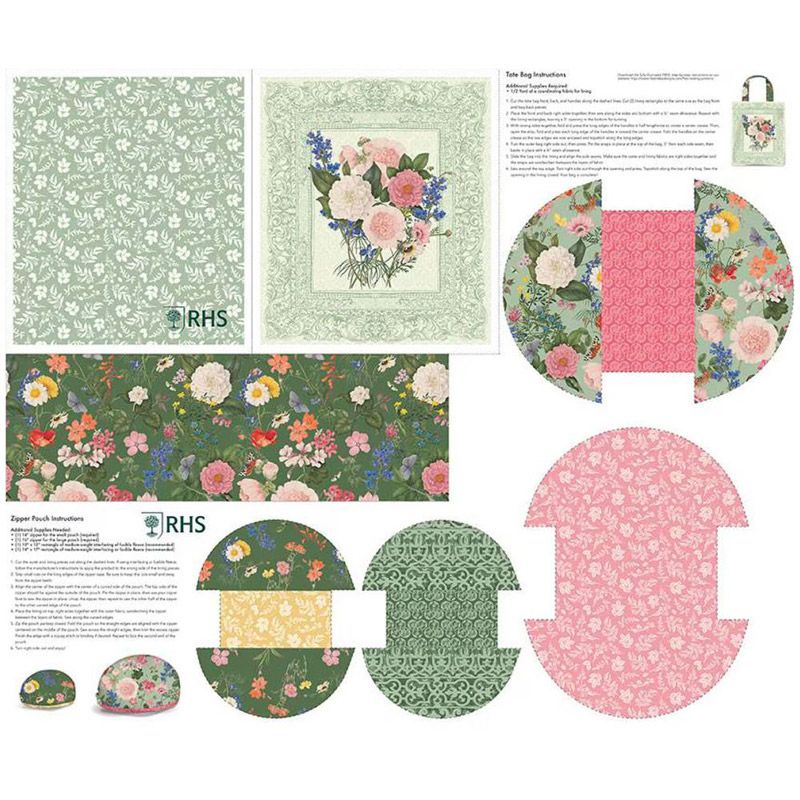 Nature's Portrait RHS, Tote Bag and Zipper Pouch Panel 90cm