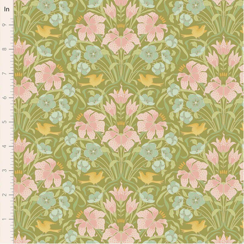 Tilda Songbird fabric: Songbird, Green