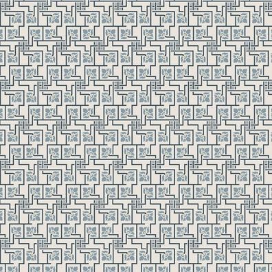 Nouveau fabric: Flower Maze, Cream