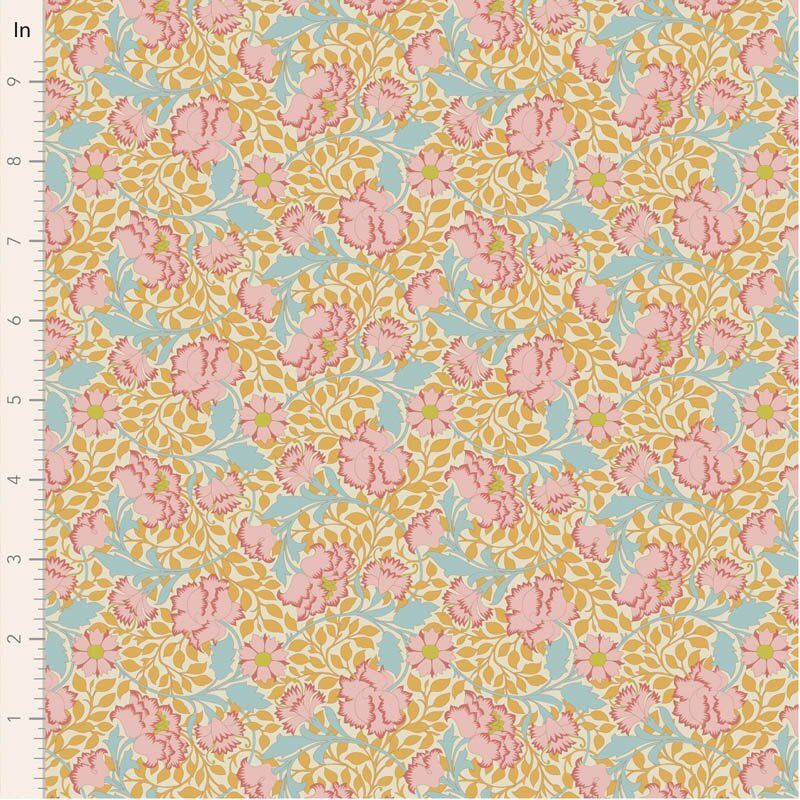Tilda Songbird fabric: Flora, Mustard