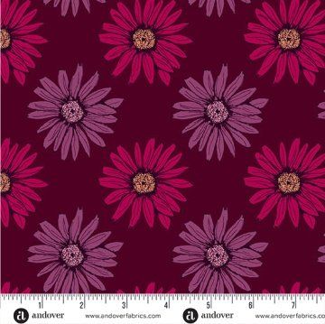 Mystic Meadow fabric, Big Daisy, Red