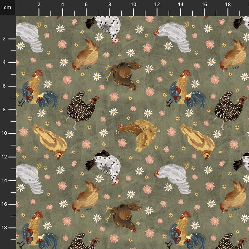 Nature's Way fabric: Farm Country, Chickens