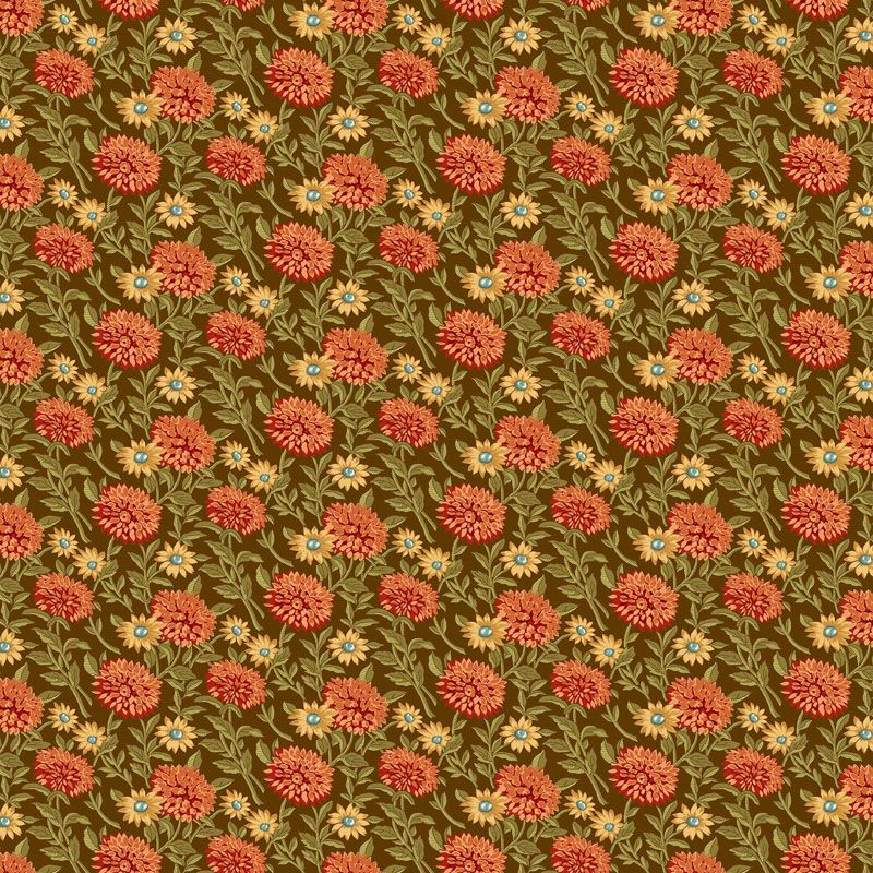 Autumn Woods fabric: Woodland Bloom, Brown