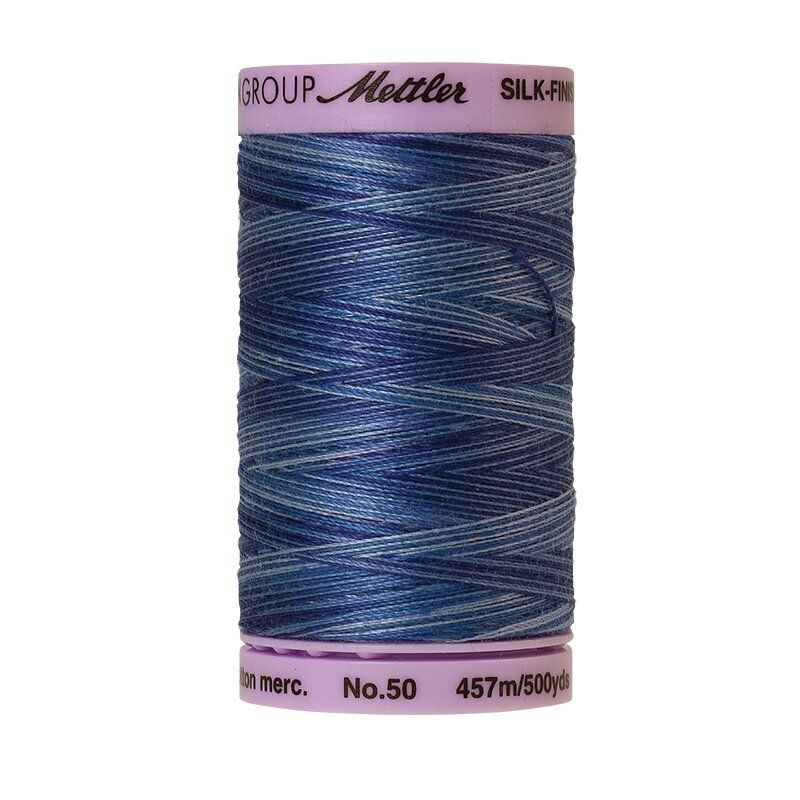 Mettler 50 Variegated Cotton Thread 9812, Evening Blue