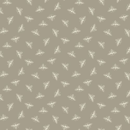 Petite Bees Fabric: Bees, Griege Petite Bees Fabric: Bees, Griege