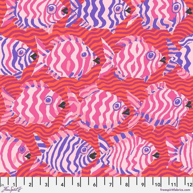 Kaffe Fassett Collective Fabric Minnows, Red