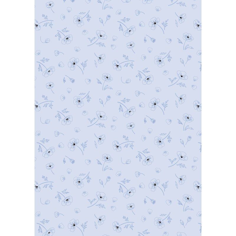 Forever Blooms fabric: Ephemeral Beauty, Pale Blue Forever Blooms fabric: Ephemeral Beauty, Pale Blue