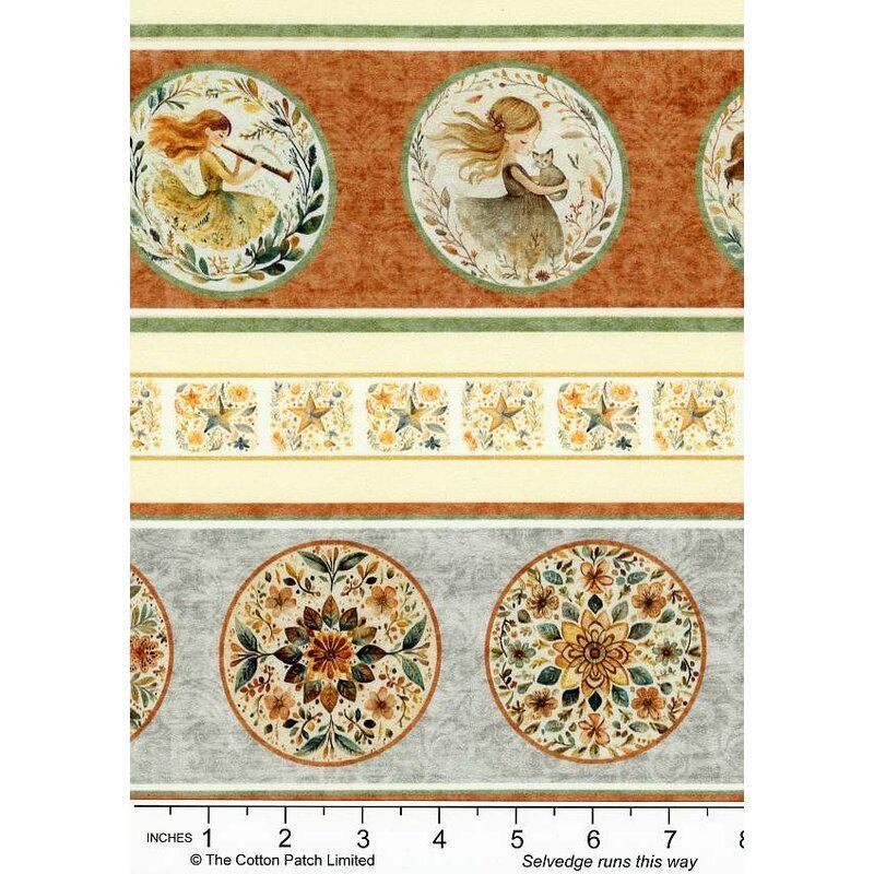 Sugar, Spice, Everything Nice  fabric, Girl Border Stripe