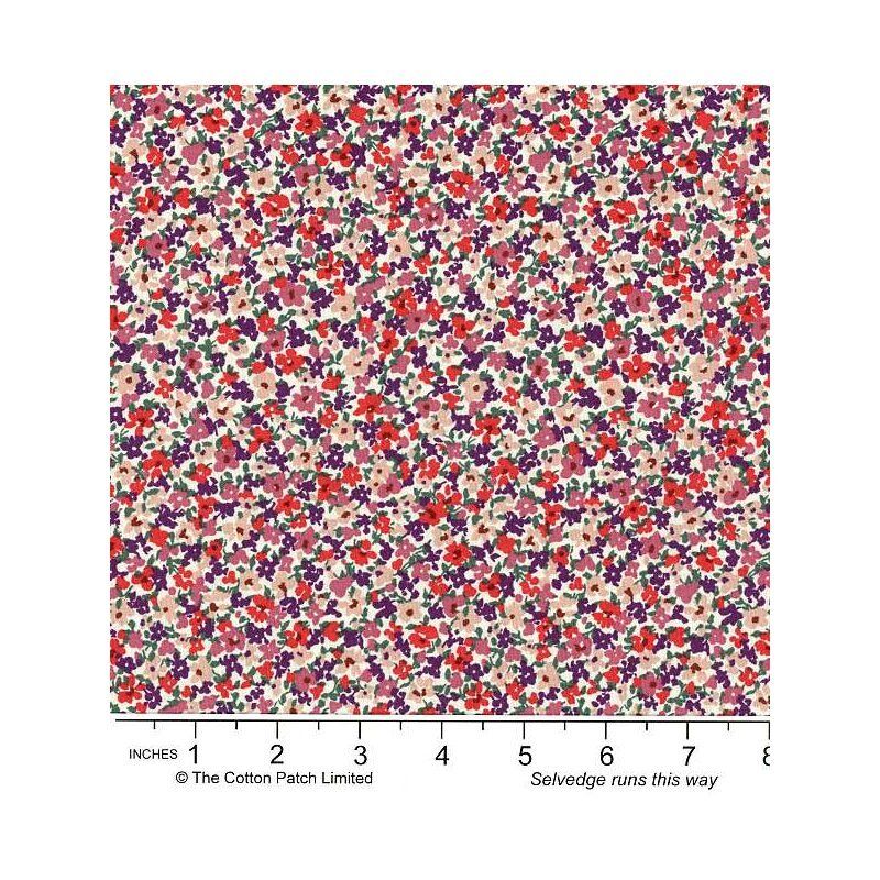 Liberty Woodland Walk fabric, Forest Floor, Berry