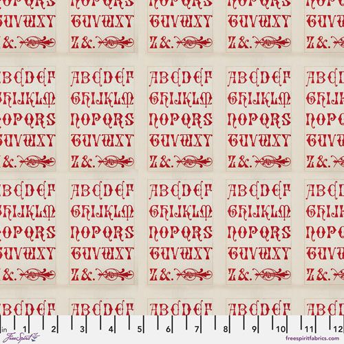 Eclectic Elements Palette fabrics, Red Typography Eclectic Elements Palette fabrics, Red Typography