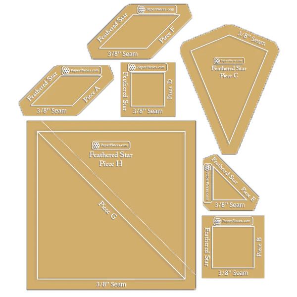 Paper Pieces Feathered Star Quilt Acrylic Set 7 pcs