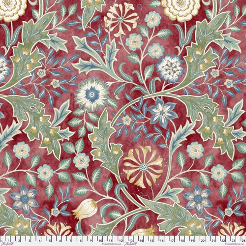 Morris & Co. Quilt Backs: Wilhelmina, Crimson (per 1/4 metre)