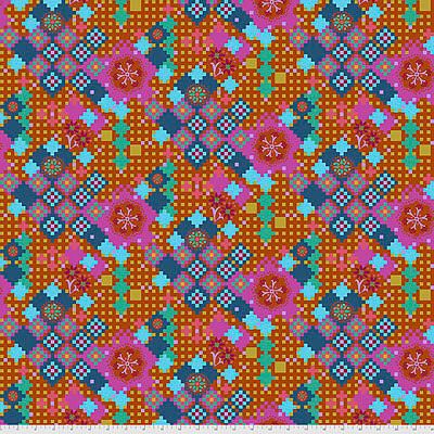 Love Always AM fabric: Postage Due Amber (per 1/4 metre)