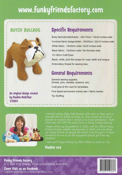Funky Friends Factory: Butch & Bella Bulldogs Soft Toy Pattern Funky Friends Factory: Butch & Bella Bulldogs Soft Toy Pattern