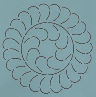 Quilt Stencil  5" Feather Wreath