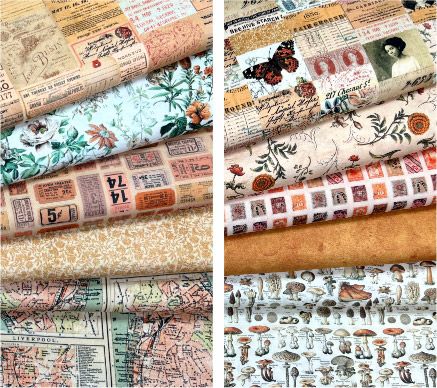 Tim Holtz Eclectic Elements Palette Orange Fat Quarter Pack