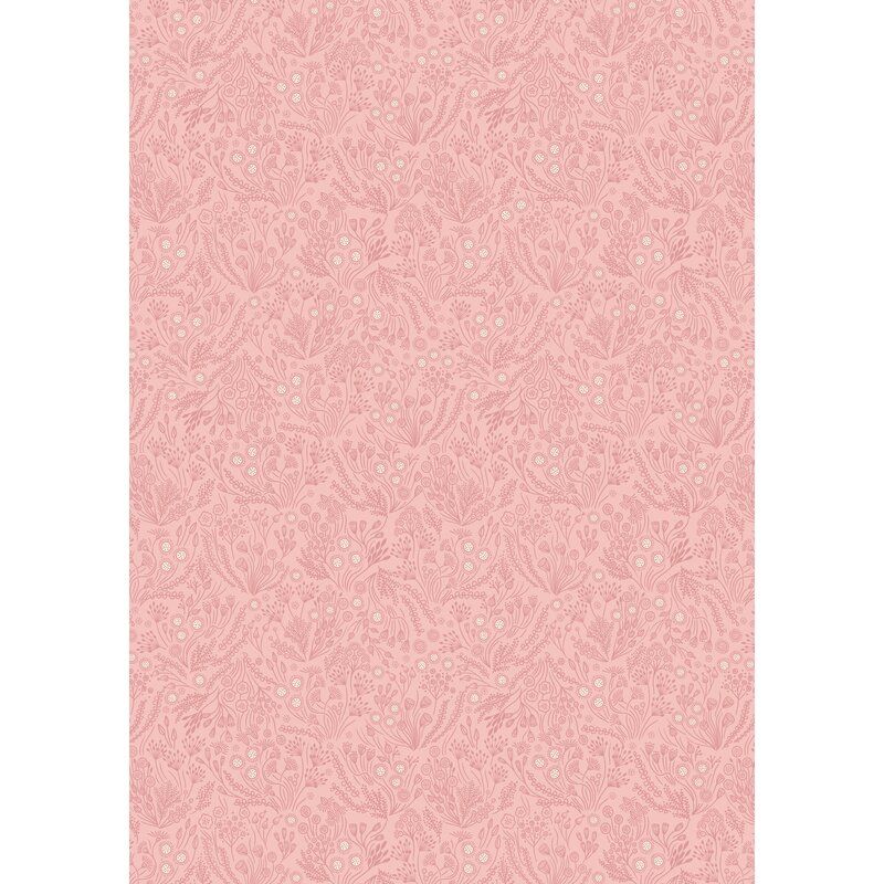 Jardin d'Automne fabric: Floral Seeds on Rose Pink