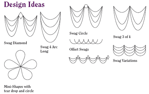 HQ Longarm Ruler Set 4" Swags HQ Longarm Ruler Set 4" Swags